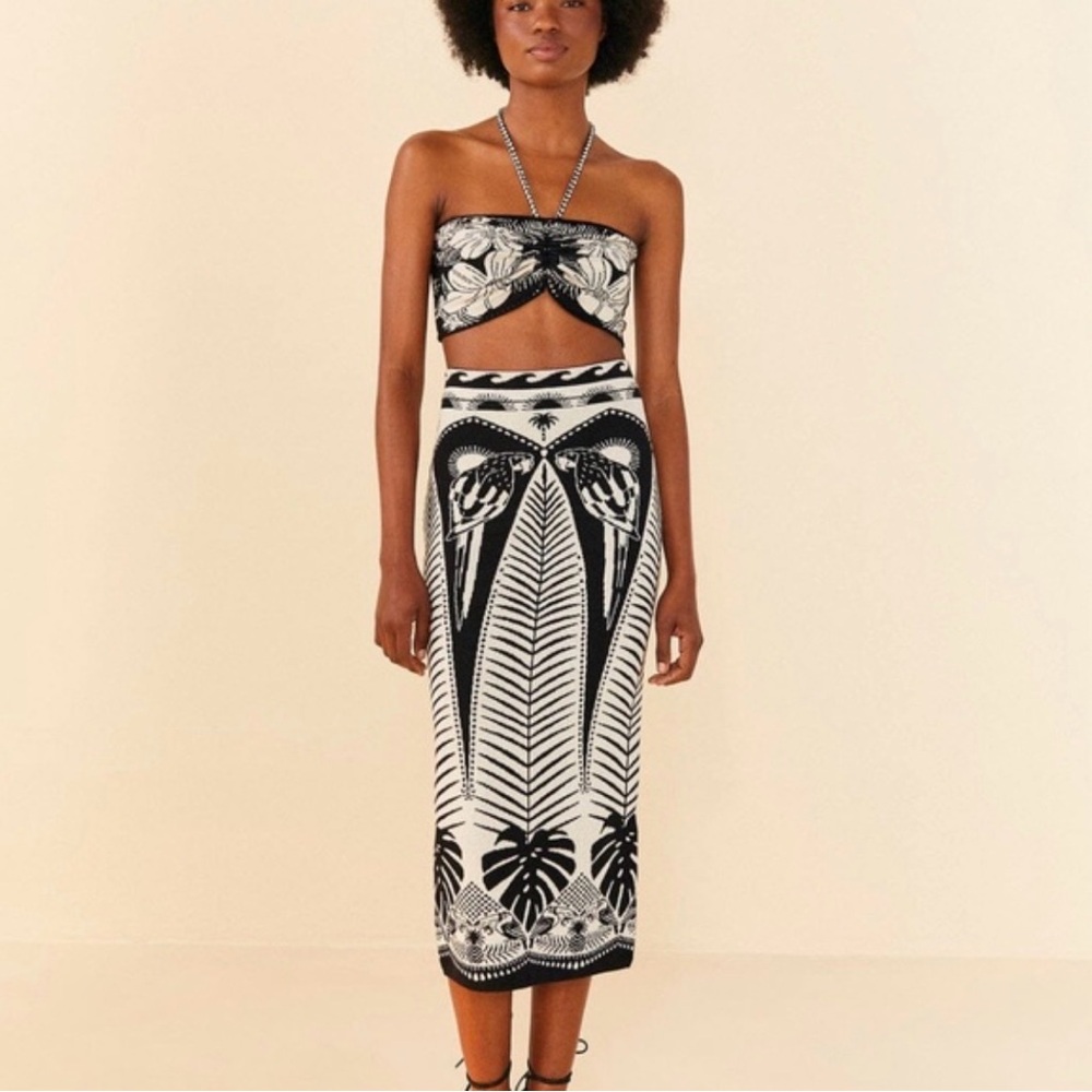 FARM Rio Macaw Elegance Midi Skirt